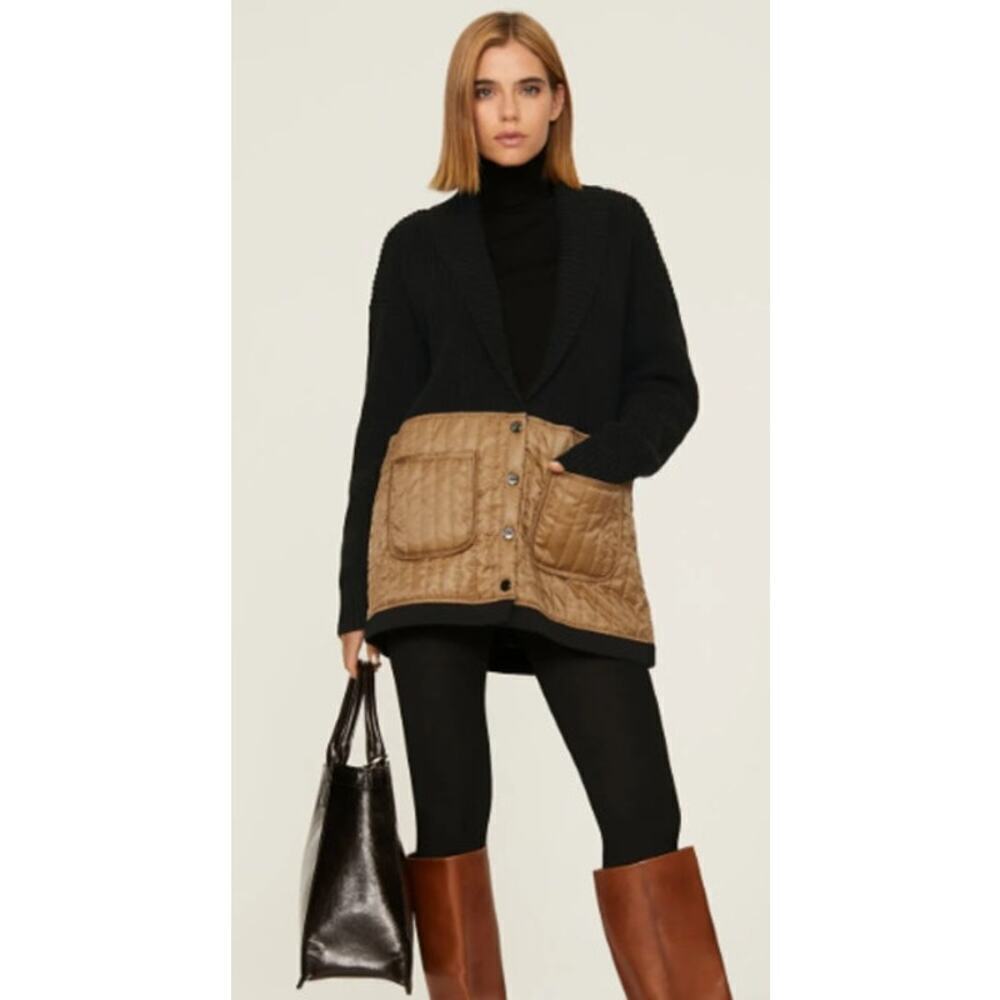 Central Park West Porter Sweater Cardigan Knit 2 Tone Small